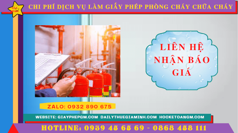 DỊCH VỤ LÀM GIẤY PHÉP PHÒNG CHÁY CHỮA CHÁY TẠI QUẬN BÌNH THẠNH - TPHCM 2 Chi phí làm giấy phép phòng cháy chữa cháy tại Quận Bình Thạnh- TPHCM