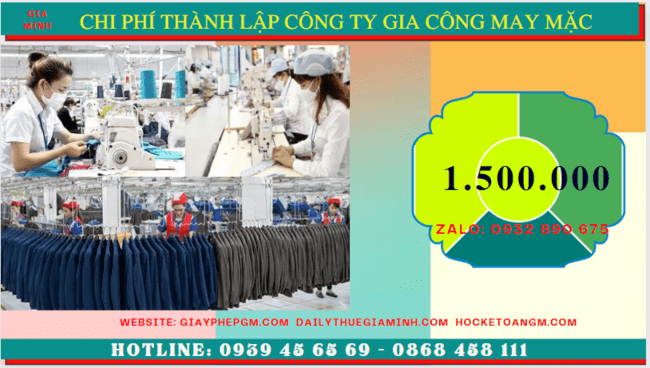 Chi phí thành lập công ty gia công may mặc trọn gói tại TP. Hồ Chí Minh