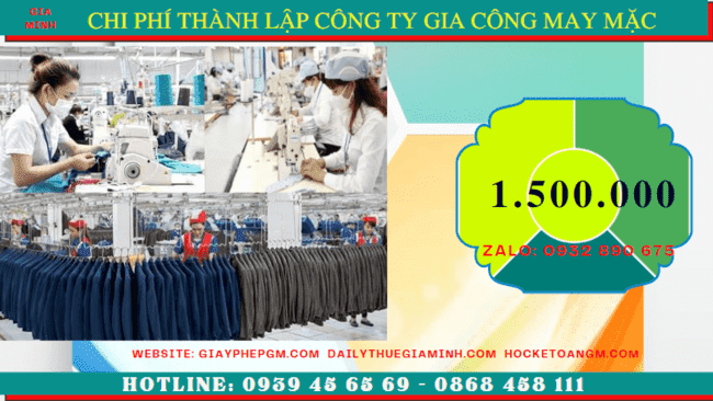Chi phí thành lập công ty gia công may mặc trọn gói tại Quận Ba Đình - Hà Nội