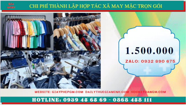 Chi phí thành lập hợp tác xã trọn gói tại TPHCM 