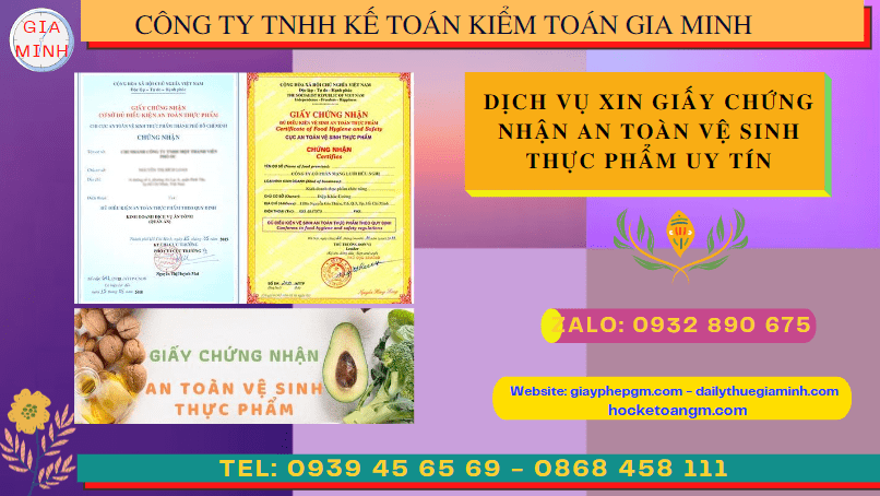 Dịch vụ xin giấy chứng nhận an toàn vệ sinh thực phẩm uy tín tại Cần Thơ