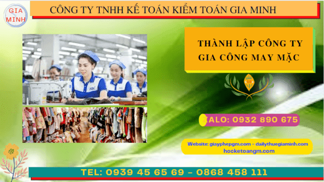 Thủ tục điều kiện thành lập công ty gia công may mặc tại Cần Thơ