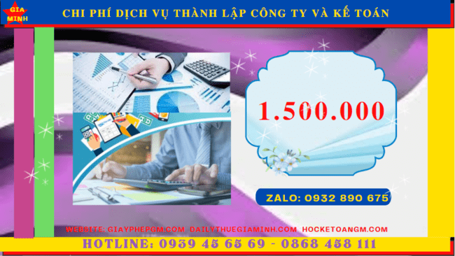 Bảng giá dịch vụ kế toán thành lập công ty tại Cần Thơ