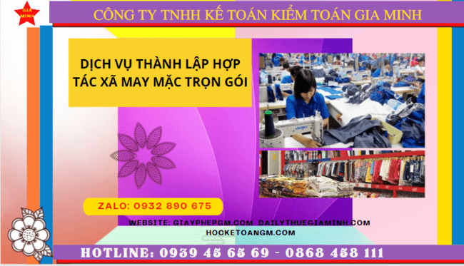 Dịch vụ thành lập hợp tác xã may mặc trọn gói tại Cần Thơ 4 Quy trình thành lập hợp tác xã may mặc tại Cần Thơ