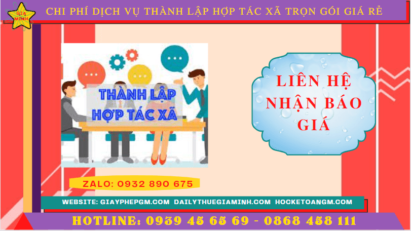 Chi phí dịch vụ thành lập hợp tác xã tại TPHCM 