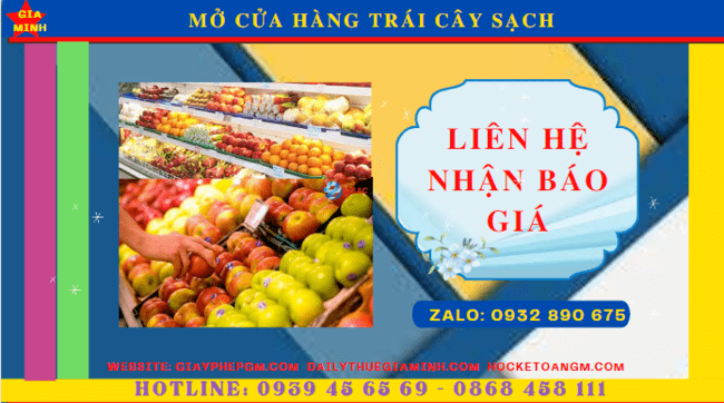 Chi phí dịch vụ mở cửa hàng trái cây sạch tại Đồng Tháp