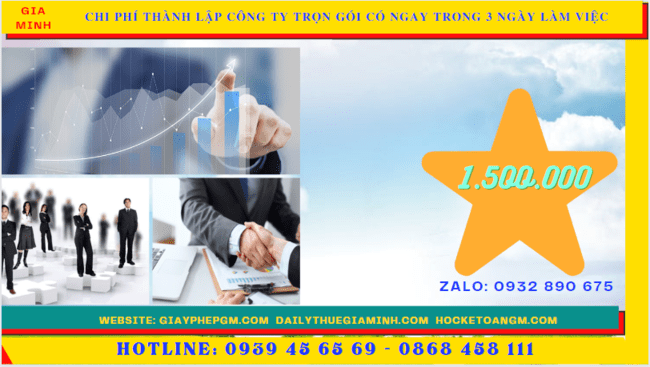 Bảng giá thành lập công ty trọn gói chỉ với 399.000đ tại An Giang