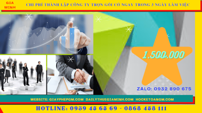 Bảng giá thành lập công ty trọn gói chỉ với 399.000đ tại Vĩnh Long