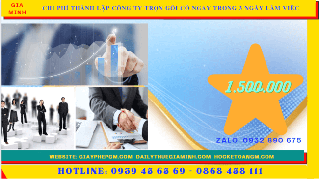 Bảng giá thành lập công ty trọn gói chỉ với 399.000đ tại Bà Rịa Vũng Tàu