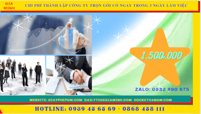 Bảng giá thành lập công ty trọn gói chỉ với 399.000đ tại Ninh Thuận