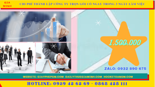 Bảng giá thành lập công ty trọn gói chỉ với 399.000đ tại Hà Tĩnh