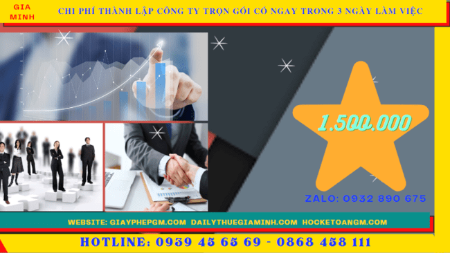 Bảng giá thành lập công ty trọn gói chỉ với 399.000đ tại Nghệ An
