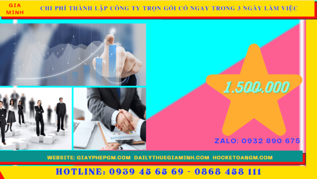 Bảng giá thành lập công ty trọn gói chỉ với 399.000đ tại TP Huế