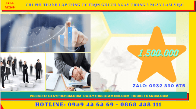 Bảng giá thành lập công ty trọn gói chỉ với 399.000đ tại Thừa Thiên Huế