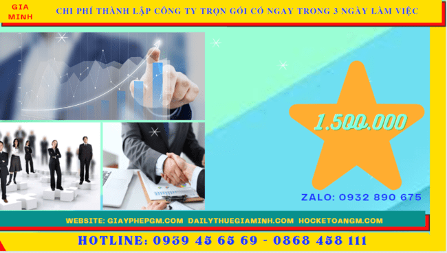 THÀNH LẬP CÔNG TY TRỌN GÓI TẠI NAM ĐỊNH CÓ NGAY TRONG 3 NGÀY LÀM VIỆC 5 Bảng giá thành lập công ty trọn gói chỉ với 399.000đ tại Nam Định