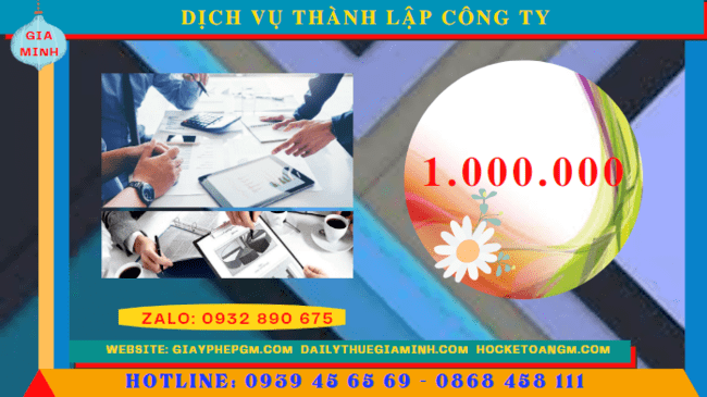 Dịch vụ thành lập công ty đồng nai chỉ 1.000.000 đồng 5 Chi phí dịch vụ thành lập công ty Đồng Nai
