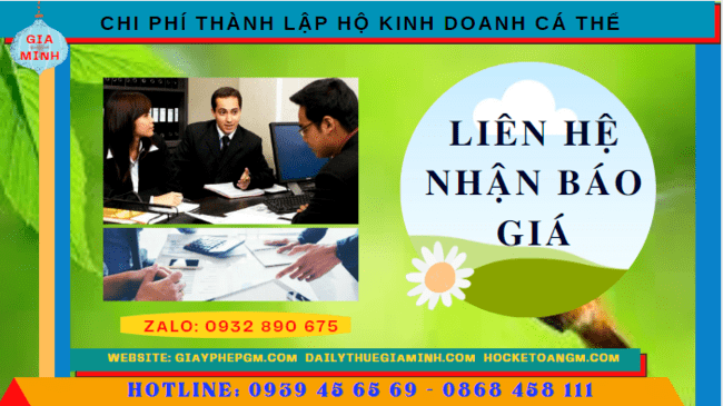 Bảng giá thành lập hộ kinh doanh cá thể nhanh tại TPHCM