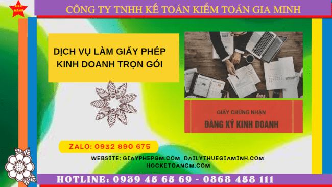 Dịch vụ đăng ký làm giấy phép kinh doanh trong 3 ngày tại Bạc Liêu