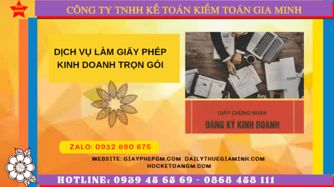 Dịch vụ làm giấy phép kinh doanh trọn gói TPHCM