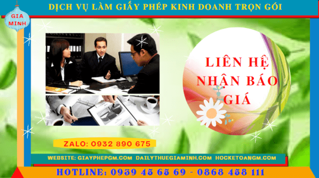 Chi phí dịch vụ đăng ký giấy phép kinh doanh tại Nam Định