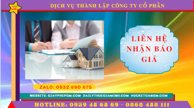 Chi phí thành lập công ty cổ phần trọn gói tại Vĩnh Long