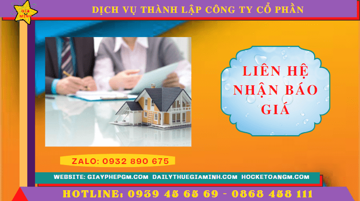 Chi phí thành lập công ty cổ phần trọn gói tại Hà Tĩnh