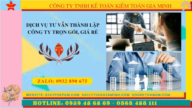 Dịch vụ tư vấn thành lập công ty trọn gói giá rẻ TPHCM
