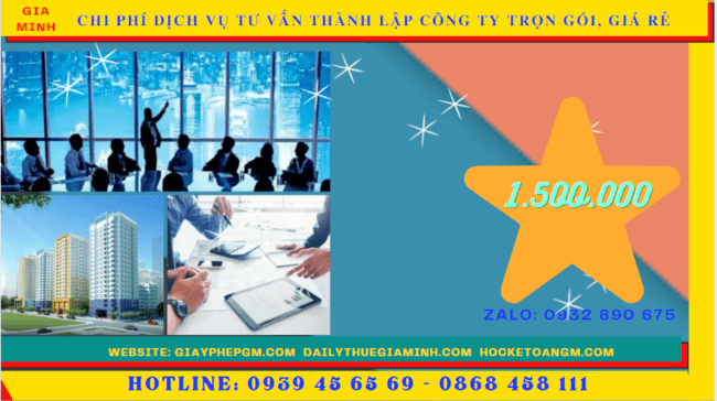 Chi phí thành lập công ty trọn gói bao nhiêu tại Tphcm