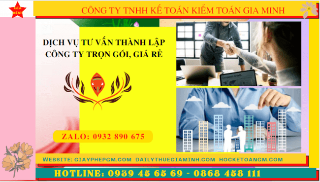 Dịch vụ thành lập công ty tại thị xã hương thủy
