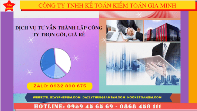 Dịch vụ tư vấn thành lập công ty trọn gói, giá rẻ tại Bạc Liêu