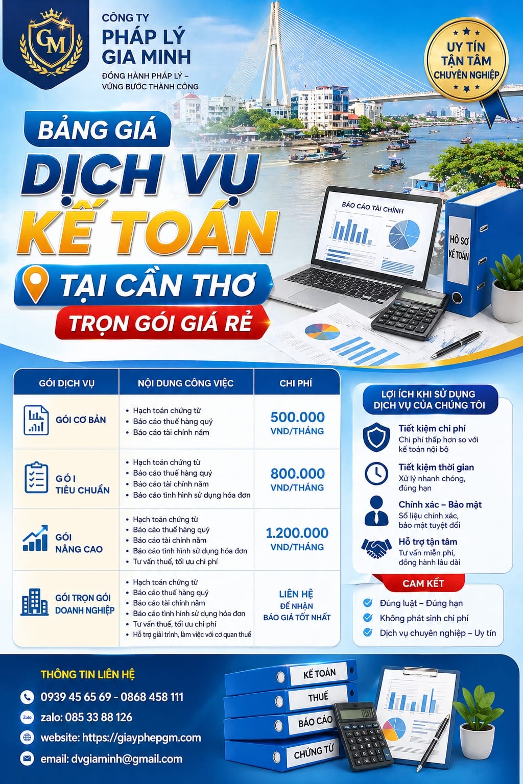 Công ty làm sổ sách kế toán trọn gói tại Cần Thơ