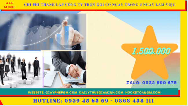 Thành lập công ty trọn gói tại thành phố châu đốc có ngay trong 3 ngày làm việc 5 Bảng giá thành lập công ty trọn gói chỉ với 399.000đ tại Thành phố Châu Đốc