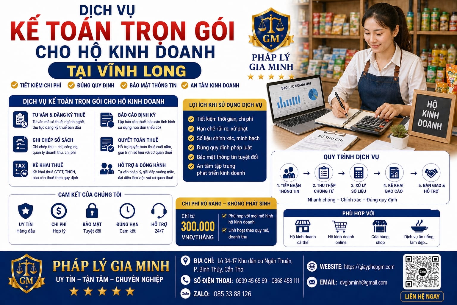 Dịch vụ kế toán trọn gói cho hộ kinh doanh tại Vĩnh Long