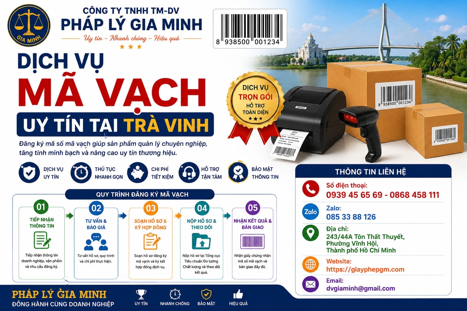 Dịch vụ làm mã vạch sản phẩm uy tín Trà Vinh