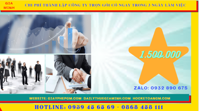 Bảng giá thành lập công ty trọn gói chỉ với 399.000đ tại Đà Nẵng