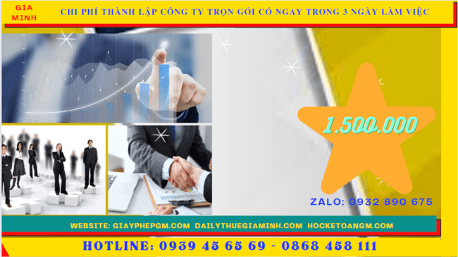 Bảng giá thành lập công ty trọn gói chỉ với 399.000đ tại Thành Phố Hải Phòng