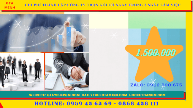 Bảng giá thành lập công ty trọn gói chỉ với 399.000đ tại Bạc Liêu