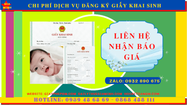 Chi phí đăng ký giấy khai sinh nhanh tại TPHCM