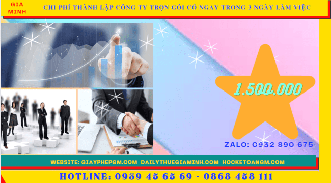 Bảng giá thành lập công ty trọn gói chỉ với 399.000đ tại Cà Mau