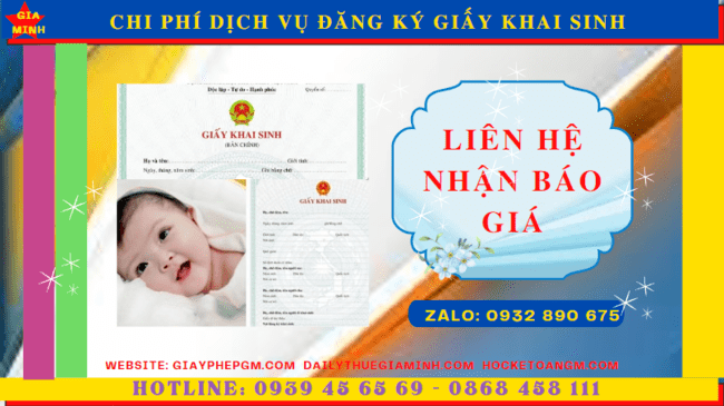 Chi phí đăng ký giấy khai sinh nhanh tại Hà Nội