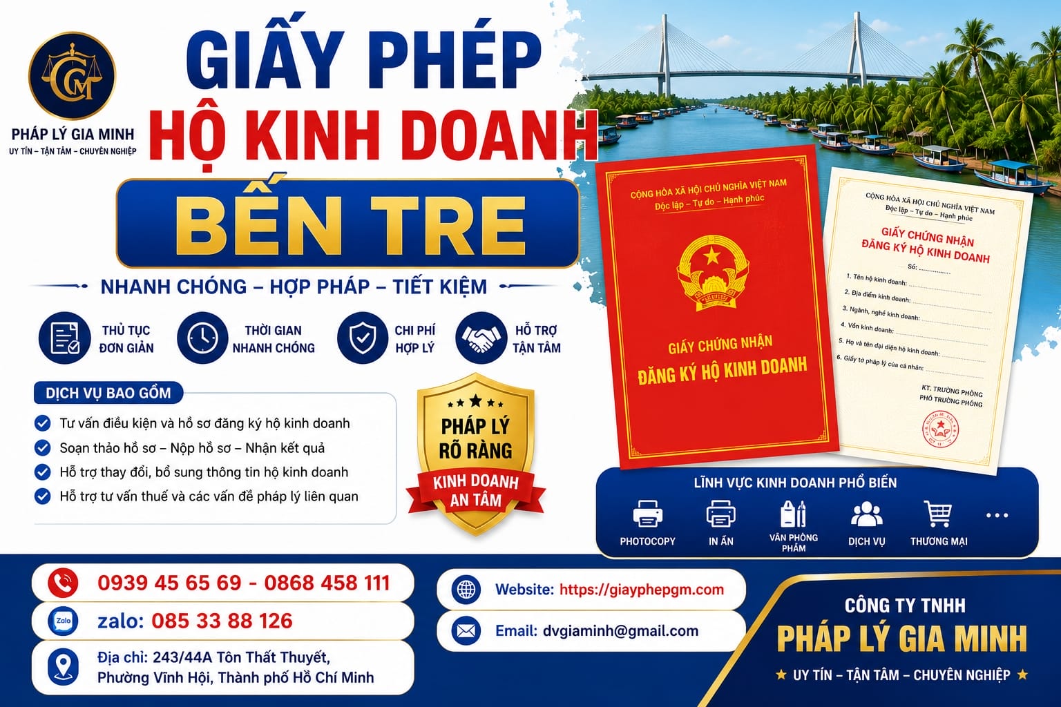 Đăng ký hộ kinh doanh cá thể tại Bến Tre nhanh gọn – đúng luật – chi phí tiết kiệm 14 Giấy phép hộ kinh doanh Bến Tre