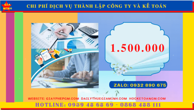 Dịch vụ thành lập công ty và kế toán tại bến tre 5 Bảng giá dịch vụ kế toán thành lập công ty tại Bến Tre