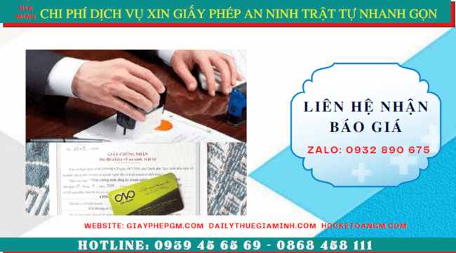 Dịch vụ xin giấy phép an ninh trật tự nhanh gọn tại Sơn La – Uy tín, hiệu quả 5 Bảng giá Dịch vụ xin giấy phép an ninh trật tự nhanh gọn tại Sơn La