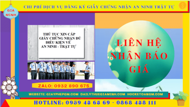Dịch vụ đăng ký giấy chứng nhận an ninh trật tự tại nha trang 5 Chi phí dịch vụ đăng ký giấy phép an ninh trật tự tại Nha Trang