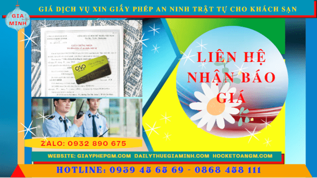 DỊCH VỤ XIN GIẤY PHÉP AN NINH TRẬT TỰ CHO KHÁCH SẠN TẠI NHA TRANG 5 Chi phí dịch vụ xin giấy phép an ninh trật tự cho khách sạn tại Nha Trang