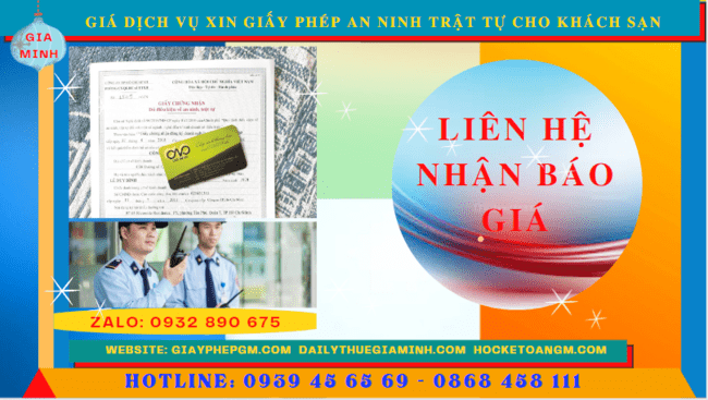 DỊCH VỤ XIN GIẤY PHÉP AN NINH TRẬT TỰ CHO KHÁCH SẠN TẠI SƠN LA 12 Chi phí dịch vụ xin giấy phép an ninh trật tự cho khách sạn tại Sơn La