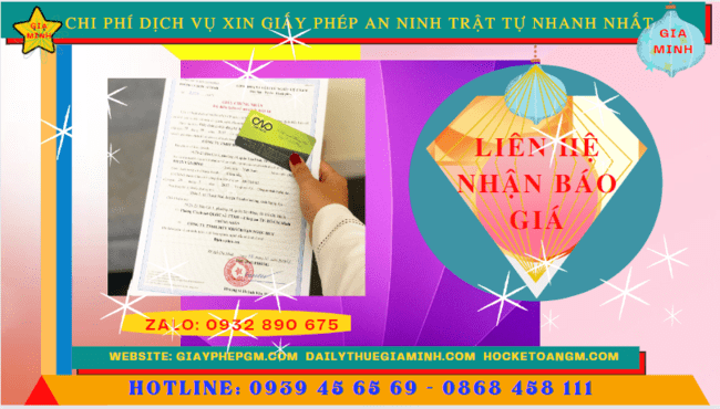 DỊCH VỤ XIN GIẤY PHÉP AN NINH TRẬT TỰ NHANH NHẤT TẠI NHA TRANG 5 Chi phí làm giấy phép an ninh trật tự nhanh nhất tại Nha Trang