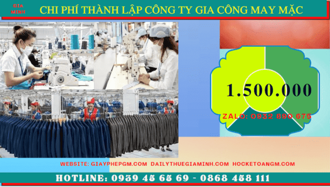 THÀNH LẬP CÔNG TY GIA CÔNG MAY MẶC TẠI BÀ RỊA VŨNG TÀU 5 Chi phí thành lập công ty gia công may mặc trọn gói tại Bà Rịa Vũng Tàu