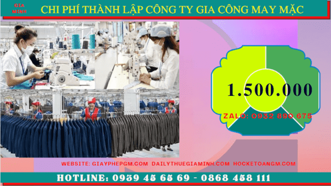 THÀNH LẬP CÔNG TY GIA CÔNG MAY MẶC TẠI BẮC KẠN 5 Chi phí thành lập công ty gia công may mặc trọn gói tại Bắc Kạn