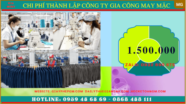 Chi phí thành lập công ty gia công may mặc trọn gói tại Bến Tre